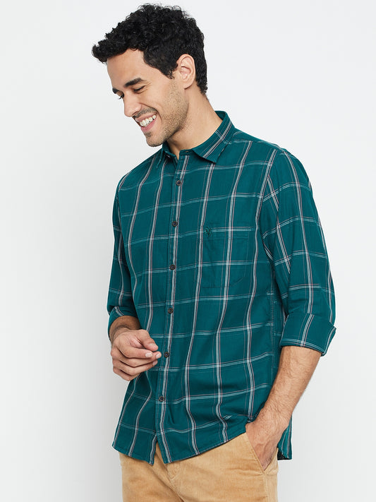 Casual Shirt for Men | Breathable & Soft with Color Fastness Regular Fit Spread Collar Neck Cotton Fabric Checkered Pattern