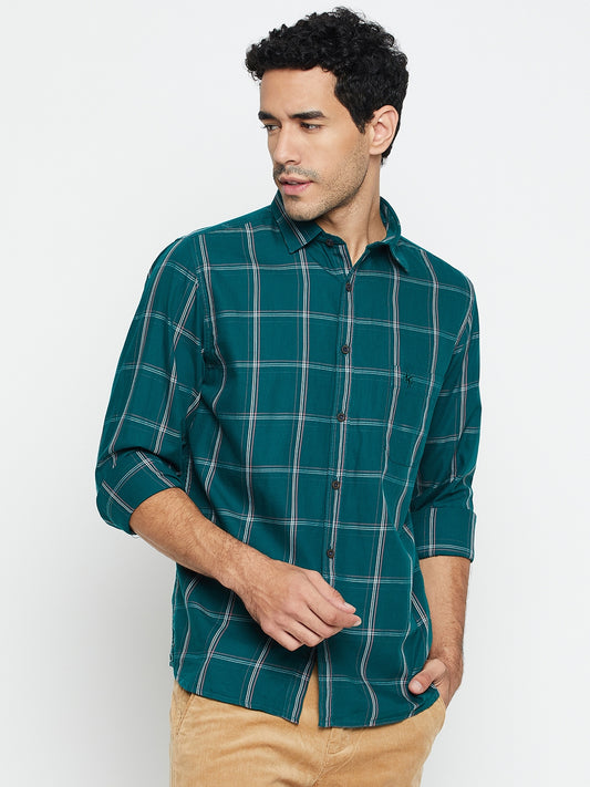 Casual Shirt for Men | Breathable & Soft with Color Fastness Regular Fit Spread Collar Neck Cotton Fabric Checkered Pattern