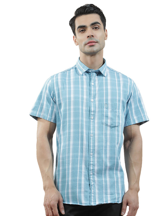 Casual Shirt for Men l Breathable & Soft with Color Fastness Slim Fit  Cotton Fabric Checkered Pattern