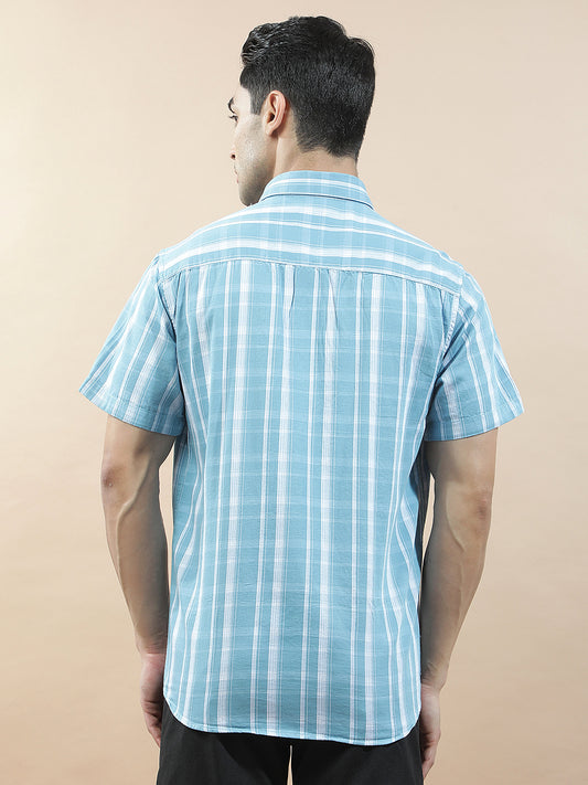 Casual Shirt for Men l Breathable & Soft with Color Fastness Slim Fit  Cotton Fabric Checkered Pattern