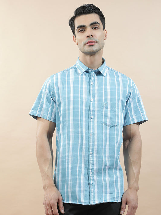 Casual Shirt for Men l Breathable & Soft with Color Fastness Slim Fit  Cotton Fabric Checkered Pattern