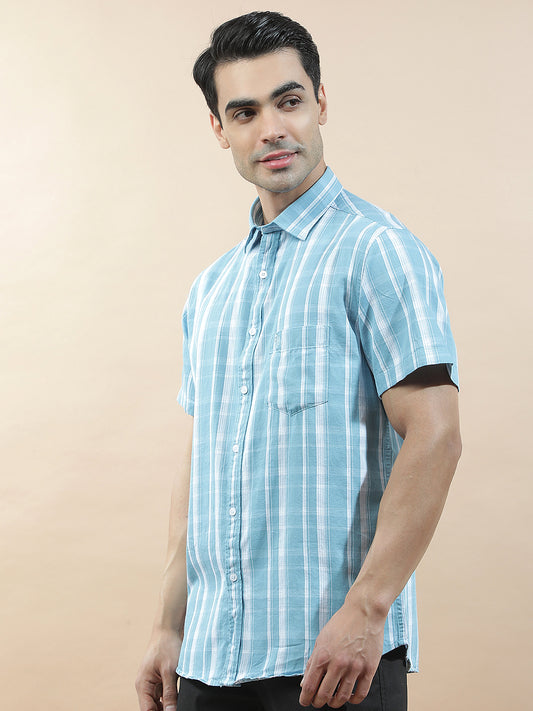Casual Shirt for Men l Breathable & Soft with Color Fastness Slim Fit  Cotton Fabric Checkered Pattern