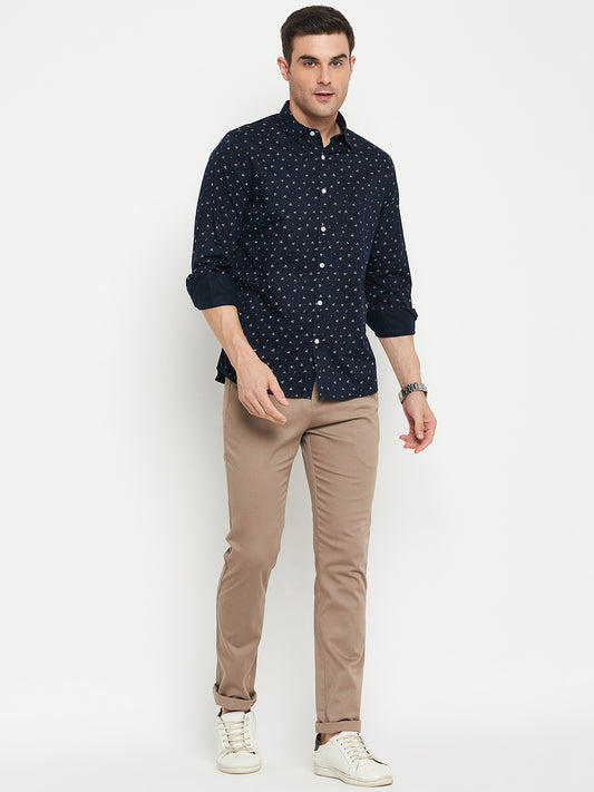 Casual Shirt for Men | Breathable & Soft with Color Fastness Regular Fit Spread Collar Neck Cotton Fabric Printed Pattern