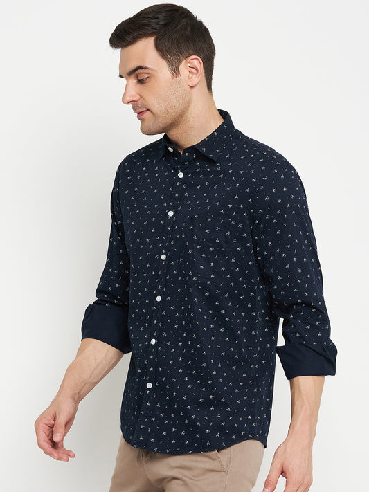 Casual Shirt for Men | Breathable & Soft with Color Fastness Regular Fit Spread Collar Neck Cotton Fabric Printed Pattern
