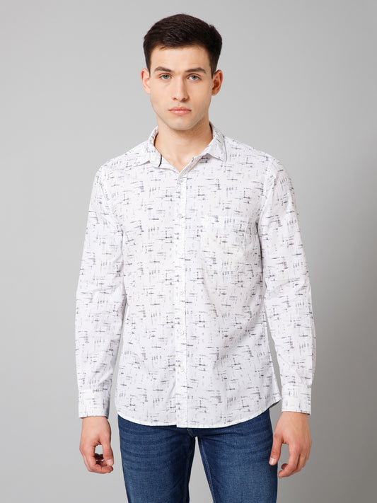 Casual Shirt for Men | Breathable & Soft with Color Fastness Regular Fit Spread Collar Neck Cotton Fabric Printed Pattern