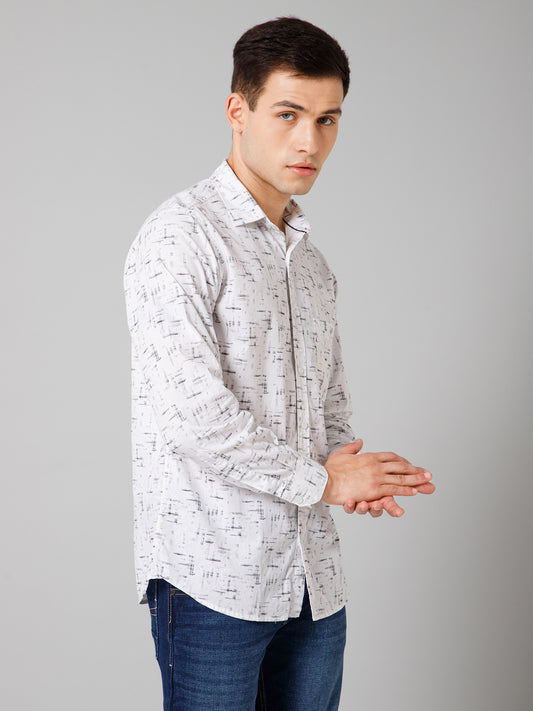 Casual Shirt for Men | Breathable & Soft with Color Fastness Regular Fit Spread Collar Neck Cotton Fabric Printed Pattern