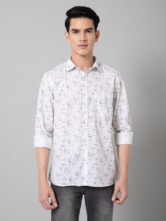 Casual Shirt for Men | Breathable & Soft with Color Fastness Regular Fit Spread Collar Neck Cotton Fabric Printed Pattern