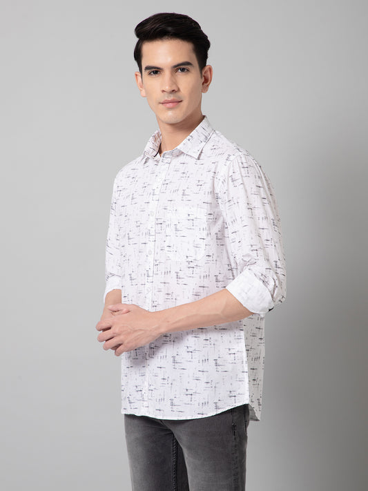 Casual Shirt for Men | Breathable & Soft with Color Fastness Regular Fit Spread Collar Neck Cotton Fabric Printed Pattern