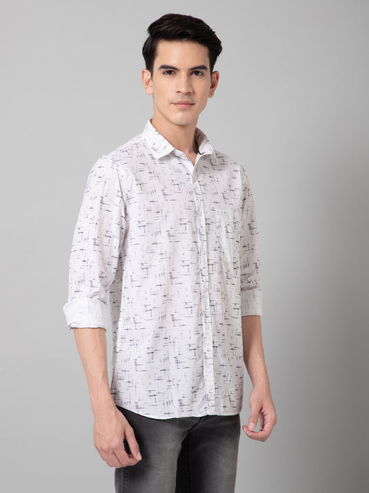 Casual Shirt for Men | Breathable & Soft with Color Fastness Regular Fit Spread Collar Neck Cotton Fabric Printed Pattern