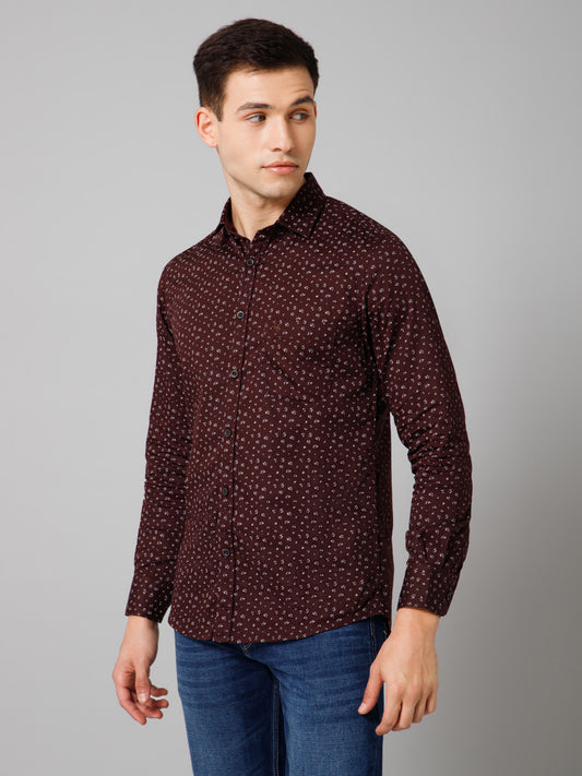 Casual Shirt for Men | Breathable & Soft with Color Fastness Regular Fit Spread Collar Neck Cotton Fabric Printed Pattern