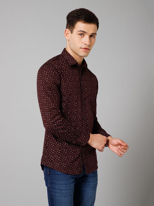 Casual Shirt for Men | Breathable & Soft with Color Fastness Regular Fit Spread Collar Neck Cotton Fabric Printed Pattern