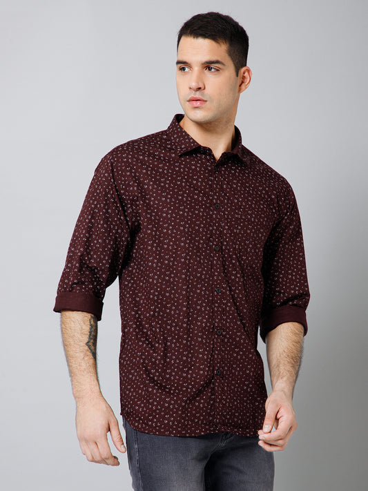 Casual Shirt for Men | Breathable & Soft with Color Fastness Regular Fit Spread Collar Neck Cotton Fabric Printed Pattern