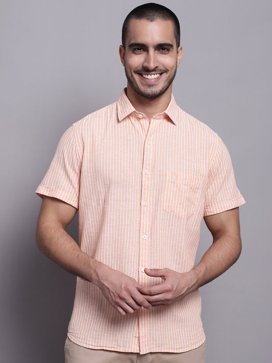 Cantabil Men Orange Casual Shirt (7137569964171)