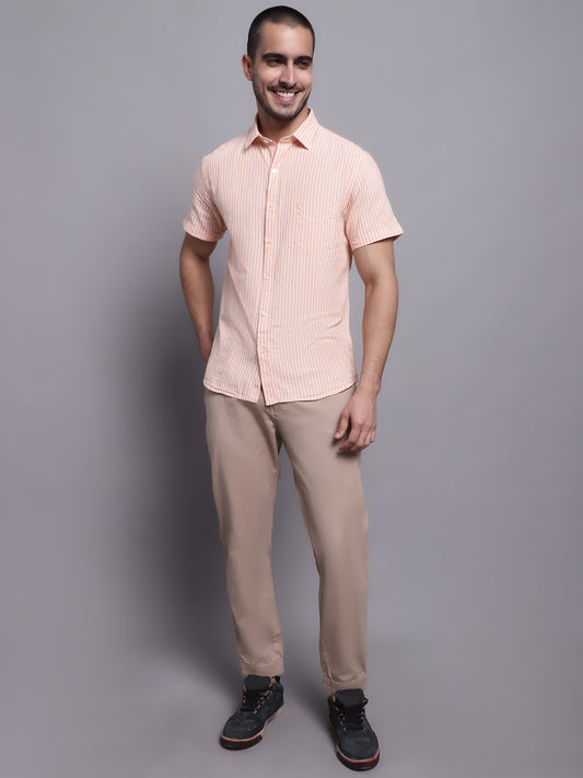 Cantabil Men Orange Casual Shirt (7137569964171)