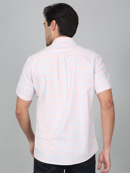Casual Shirt for Men | Breathable & Soft with Color Fastness Regular Fit Spread Collar Neck Cotton Fabric Checkered Pattern