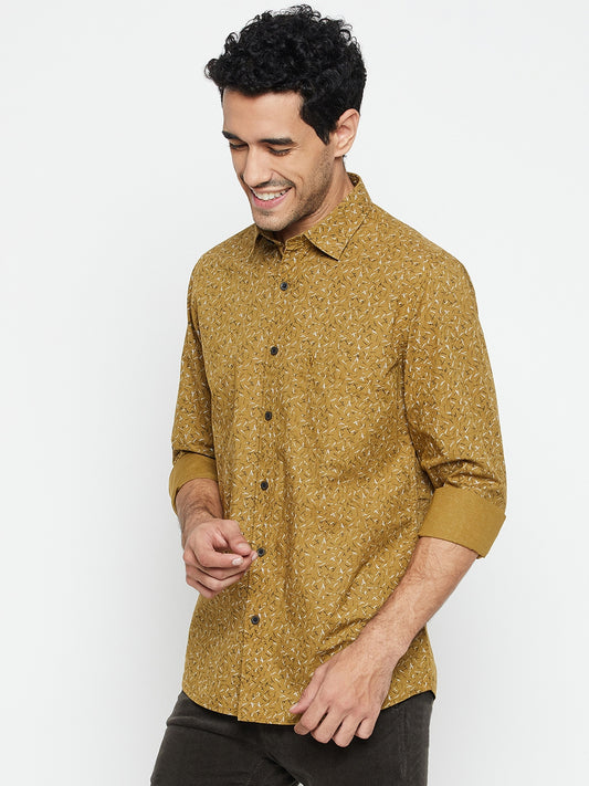 Casual Shirt for Men | Breathable & Soft with Color Fastness Regular Fit Spread Collar Neck Cotton Fabric Printed Pattern