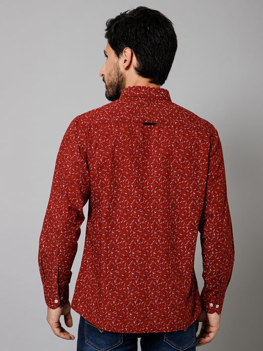 Casual Shirt for Men | Breathable & Soft with Color Fastness Regular Fit Spread Collar Neck Cotton Fabric Printed Pattern