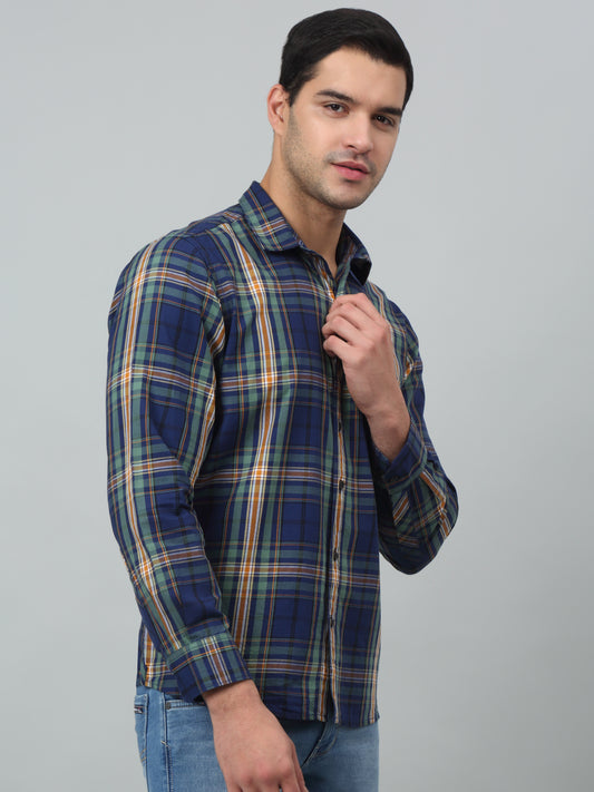 Casual Shirt for Men | Breathable & Soft with Color Fastness Regular Fit Spread Collar Neck Cotton Fabric Checkered Pattern