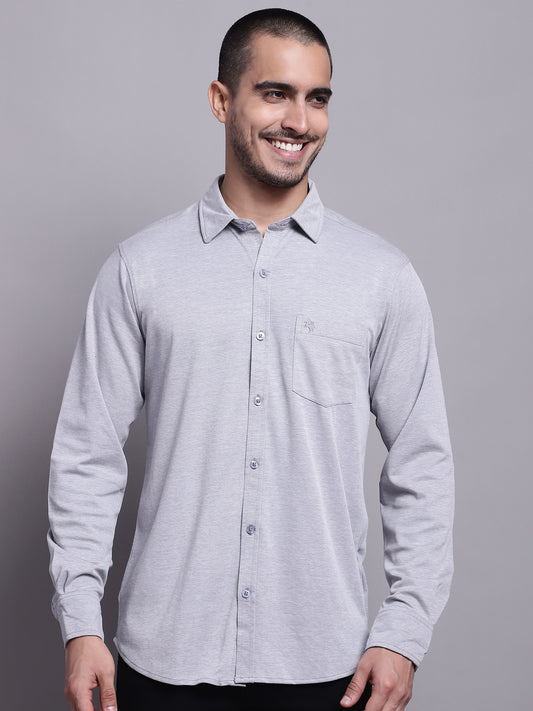 Cantabil Men Casual Grey Shirt (7143418790027)