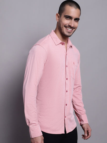 Cantabil Men Casual Pink Shirt (7143436877963)