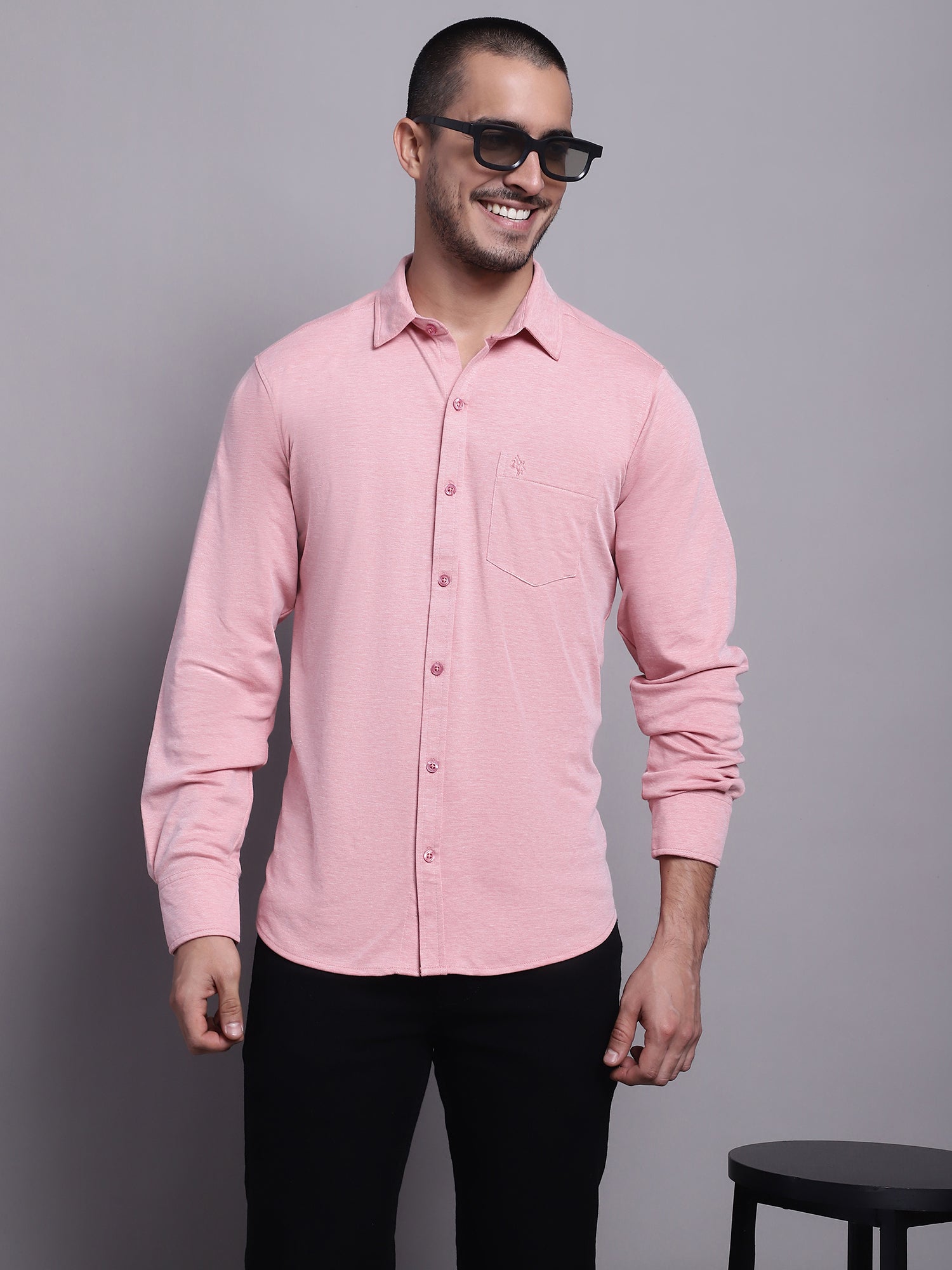 Cantabil Men Casual Pink Shirt (7143436877963)