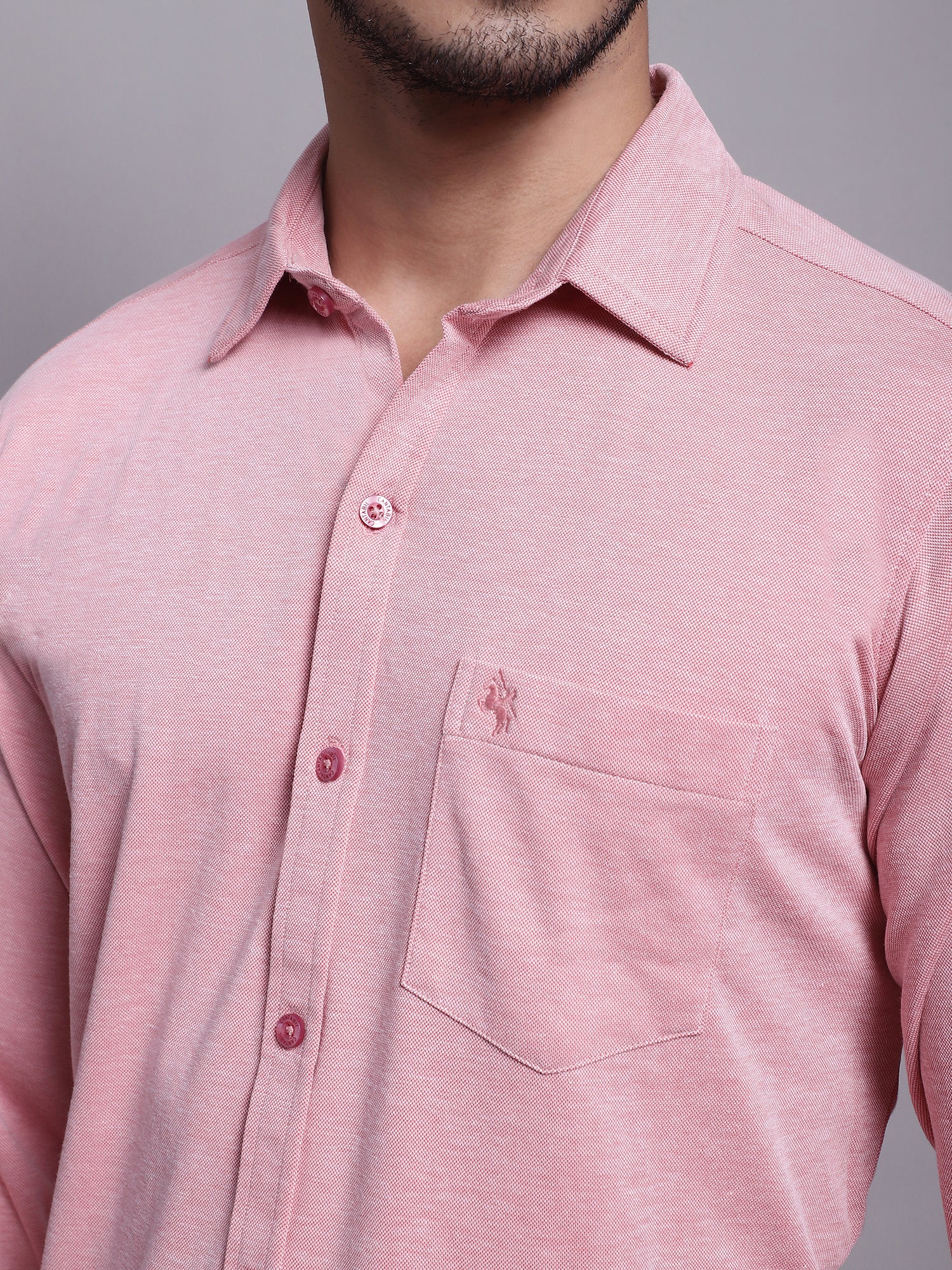 Cantabil Men Casual Pink Shirt (7143436877963)