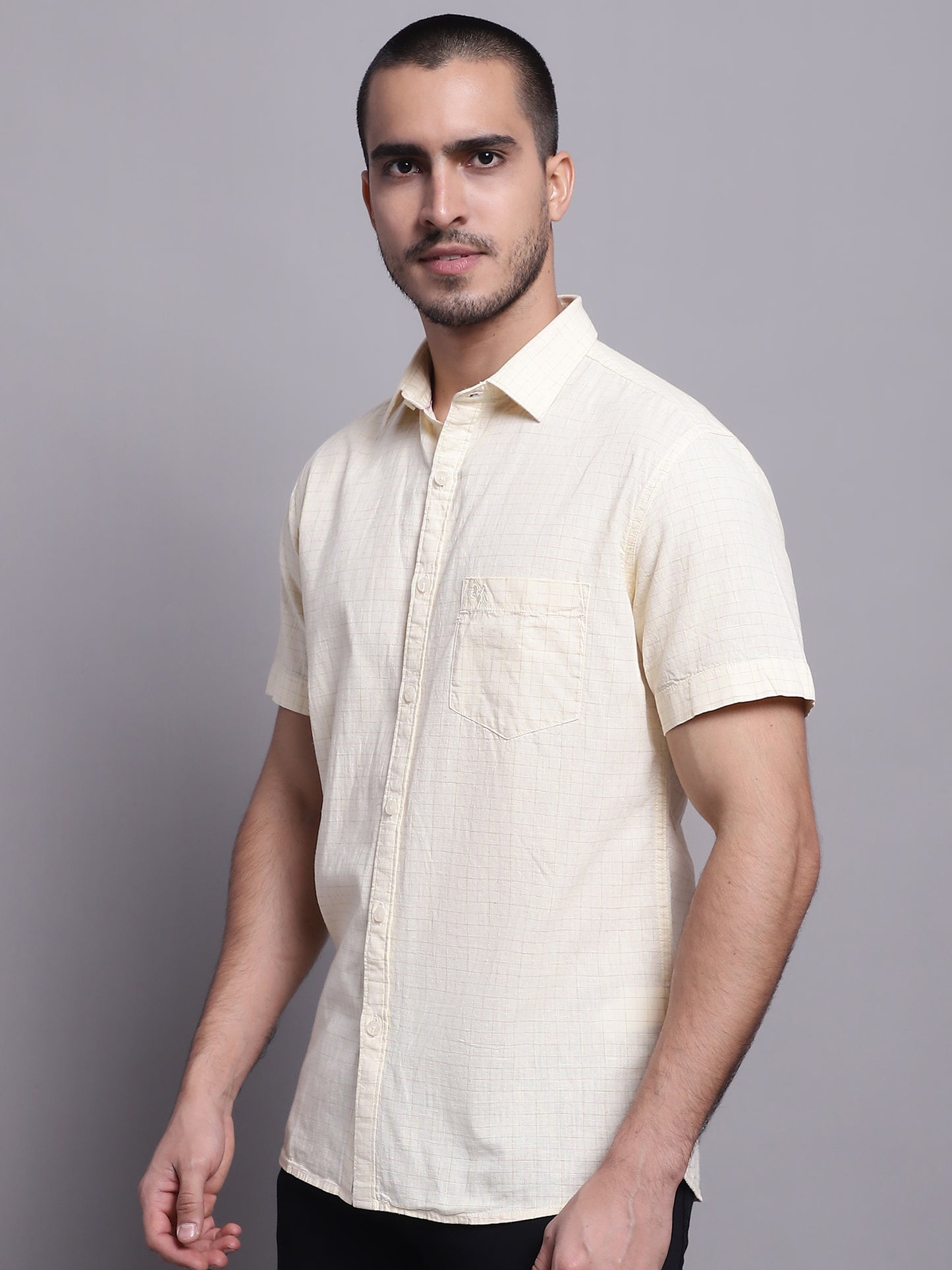 Cantabil Men Yellow Casual Shirt (7137578483851)