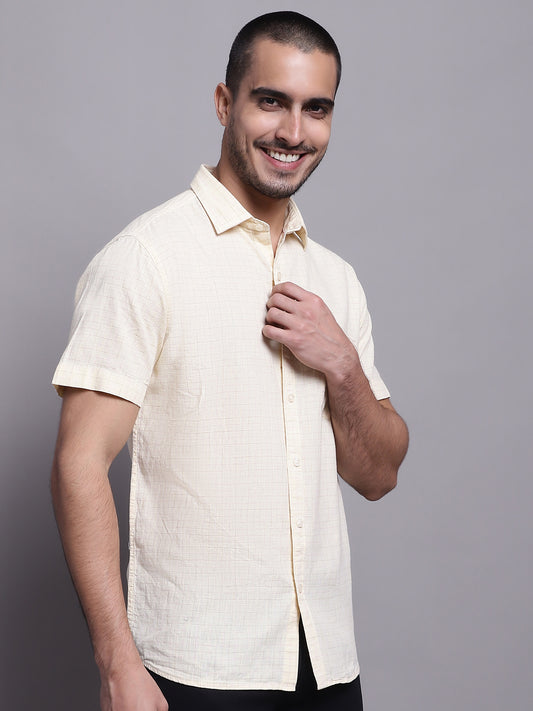 Cantabil Men Yellow Casual Shirt (7137578483851)