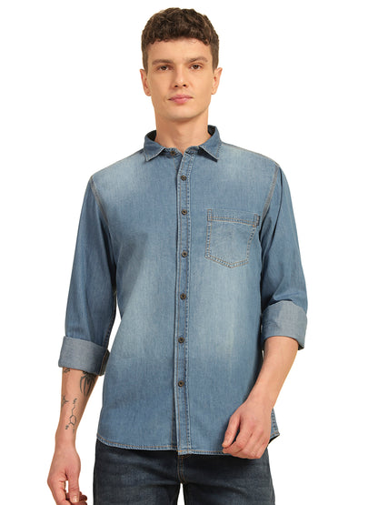 Casual Shirt for Men | Breathable & Soft with Color Fastness Regular Fit Cotton Fabric Solid Pattern
