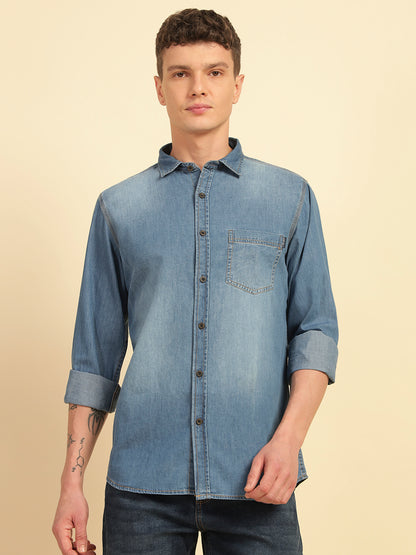 Casual Shirt for Men | Breathable & Soft with Color Fastness Regular Fit Cotton Fabric Solid Pattern