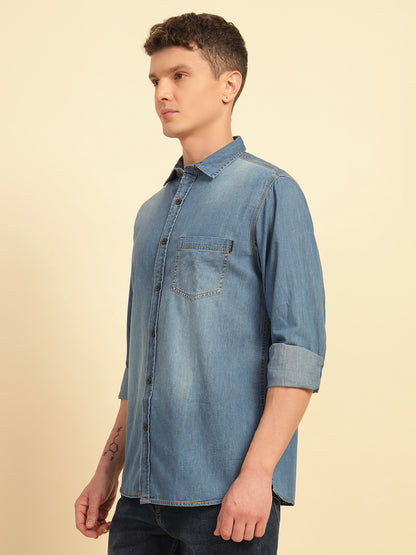 Casual Shirt for Men | Breathable & Soft with Color Fastness Regular Fit Cotton Fabric Solid Pattern