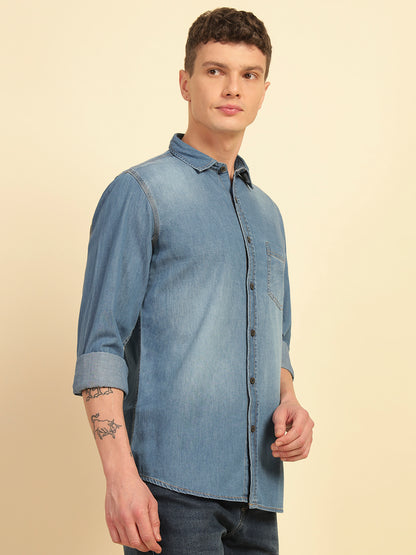 Casual Shirt for Men | Breathable & Soft with Color Fastness Regular Fit Cotton Fabric Solid Pattern