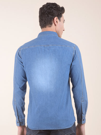 Casual Shirt for Men | Breathable & Soft with Color Fastness Slim Fit Pure Cotton Fabric Denim Pattern