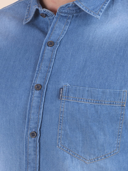Casual Shirt for Men | Breathable & Soft with Color Fastness Slim Fit Pure Cotton Fabric Denim Pattern