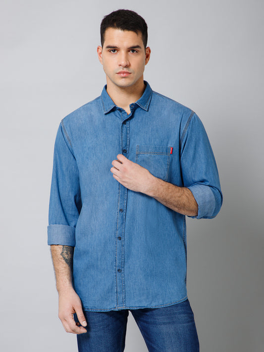 Casual Shirt for Men | Breathable & Soft with Color Fastness Regular Fit Spread Collar Neck Cotton Fabric Solid Pattern
