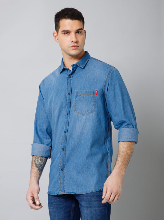 Casual Shirt for Men | Breathable & Soft with Color Fastness Regular Fit Spread Collar Neck Cotton Fabric Solid Pattern