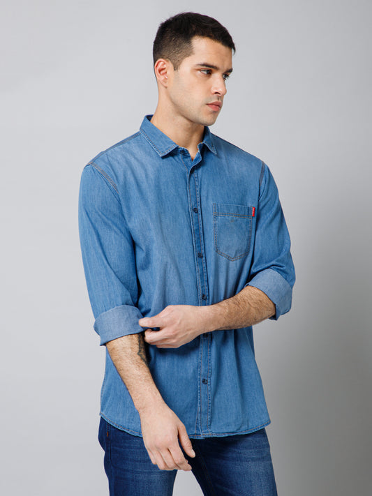 Casual Shirt for Men | Breathable & Soft with Color Fastness Regular Fit Spread Collar Neck Cotton Fabric Solid Pattern