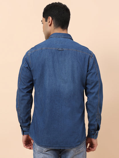 Casual Shirt for Men | Breathable & Soft with Color Fastness Slim Fit Spread Collar Cotton Fabric Solid Pattern