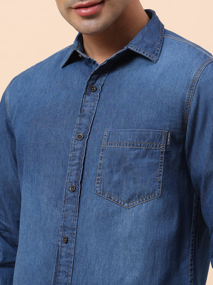 Casual Shirt for Men | Breathable & Soft with Color Fastness Slim Fit Spread Collar Cotton Fabric Solid Pattern