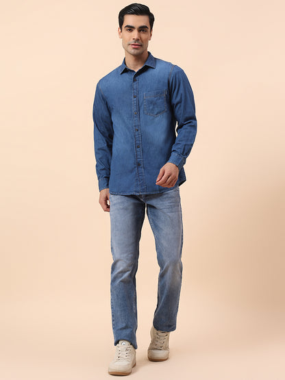 Casual Shirt for Men | Breathable & Soft with Color Fastness Slim Fit Spread Collar Cotton Fabric Solid Pattern