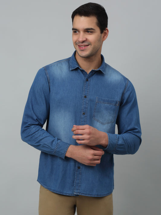Casual Shirt for Men | Breathable & Soft with Color Fastness Regular Fit Spread Collar Neck Cotton Fabric Solid Pattern