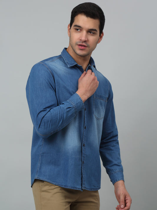Casual Shirt for Men | Breathable & Soft with Color Fastness Regular Fit Spread Collar Neck Cotton Fabric Solid Pattern
