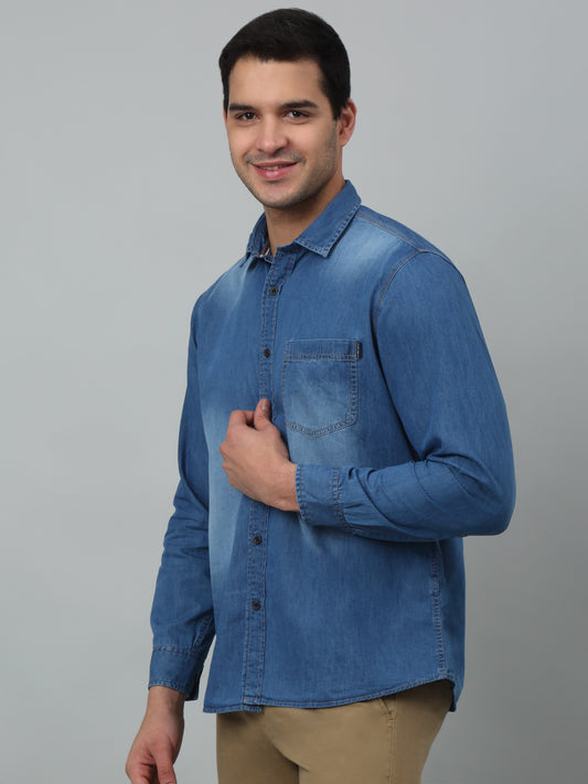 Casual Shirt for Men | Breathable & Soft with Color Fastness Regular Fit Spread Collar Neck Cotton Fabric Solid Pattern