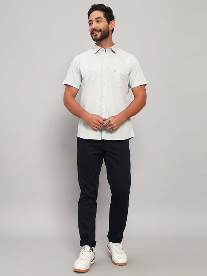 Casual Shirt for Men | Breathable & Soft with Color Fastness Regular Fit Spread Collar Neck Cotton Fabric Solid Pattern