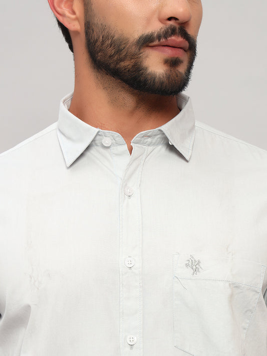 Casual Shirt for Men | Breathable & Soft with Color Fastness Regular Fit Spread Collar Neck Cotton Fabric Solid Pattern