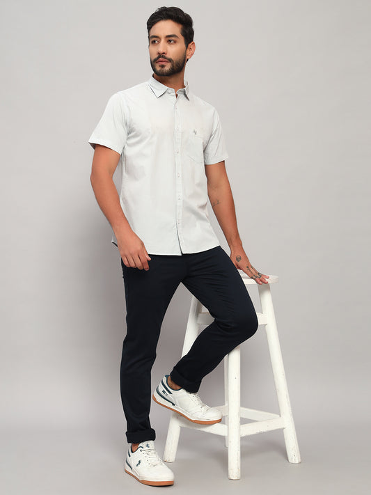 Casual Shirt for Men | Breathable & Soft with Color Fastness Regular Fit Spread Collar Neck Cotton Fabric Solid Pattern