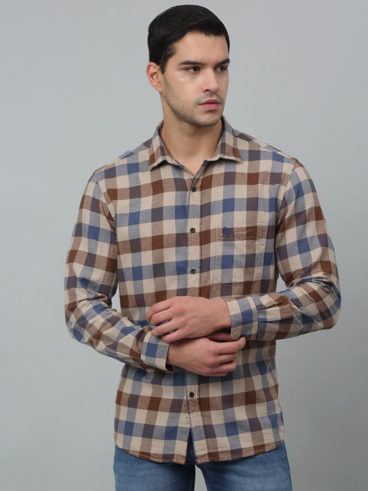 Casual Shirt for Men | Breathable & Soft with Color Fastness Regular Fit Spread Collar Neck Cotton Fabric Checkered Pattern