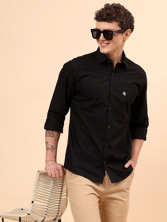 Casual Shirt for Men | Breathable & Soft with Color Fastness Regular Fit Spread Collar Neck Cotton Fabric Solid Pattern