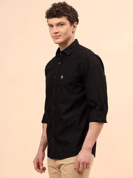 Casual Shirt for Men | Breathable & Soft with Color Fastness Regular Fit Spread Collar Neck Cotton Fabric Solid Pattern