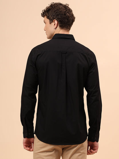 Casual Shirt for Men | Breathable & Soft with Color Fastness Regular Fit Spread Collar Neck Cotton Fabric Solid Pattern